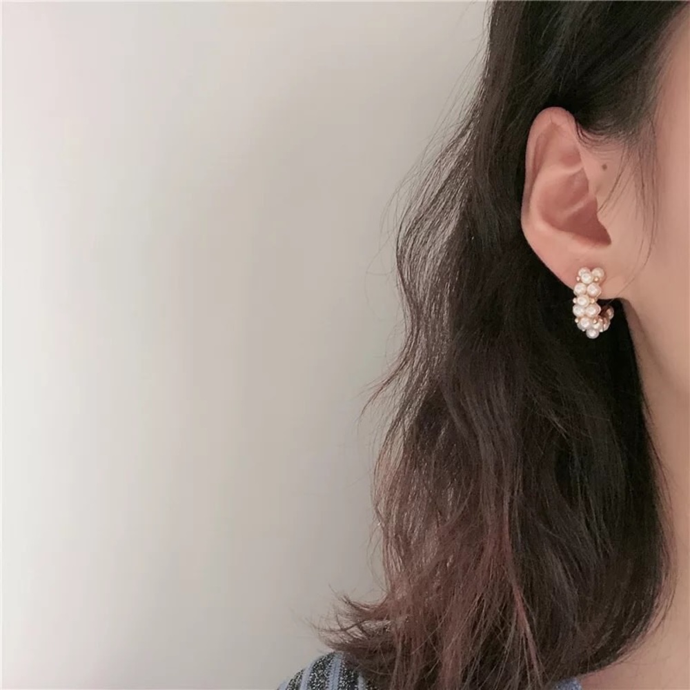 COPY - Pearl hoop earrings